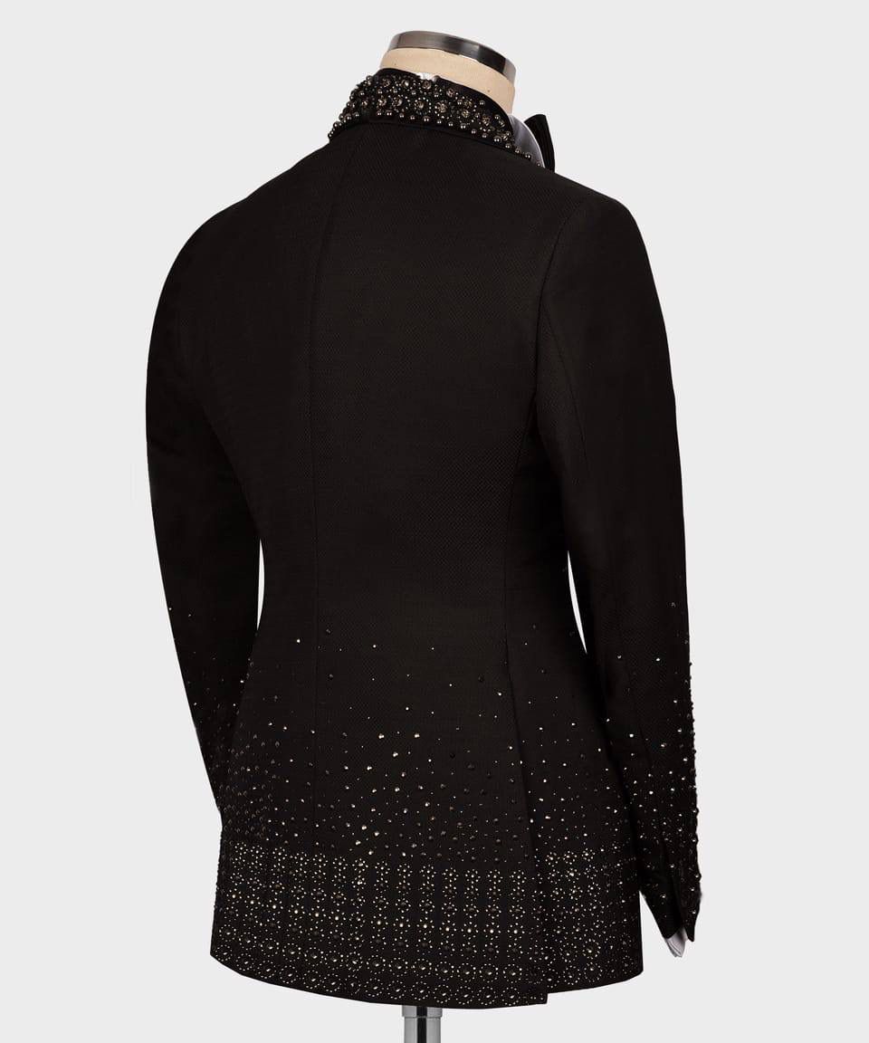 Majesty boutique Blackish-brown  coat with decorative patterns 