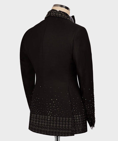 Majesty boutique Blackish-brown  coat with decorative patterns 