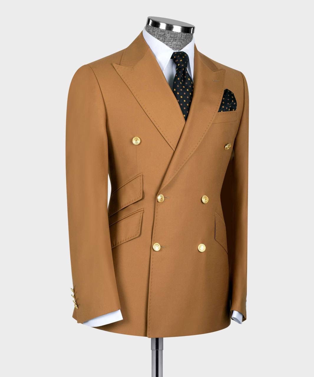 Double Breasted brown Men suit