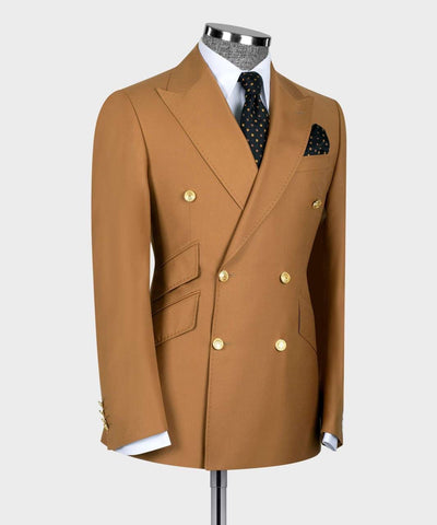Double Breasted brown Men suit
