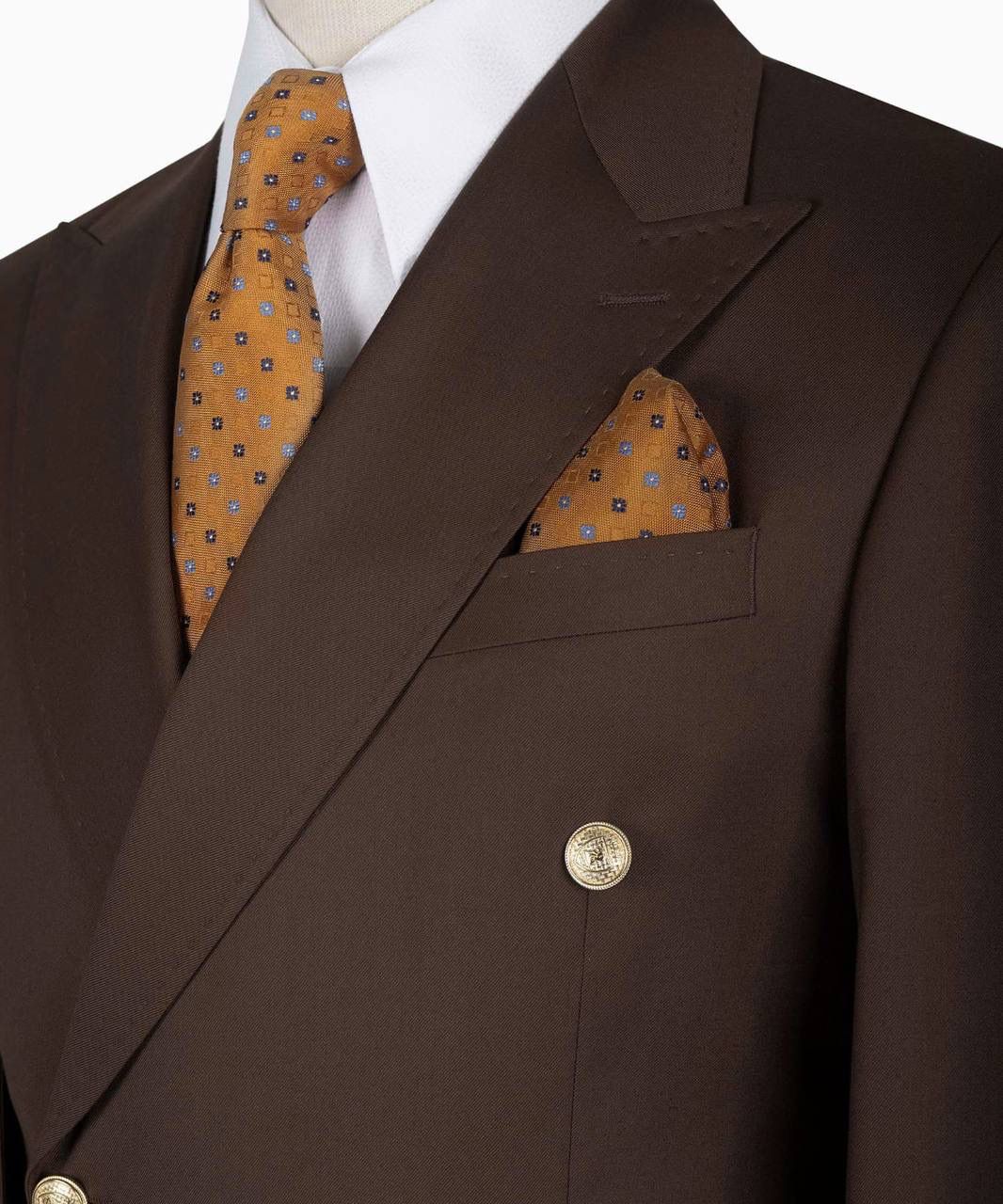 Double Breasted deep brown Men suit