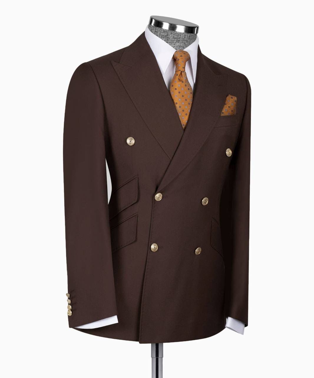 Double Breasted deep brown Men suit