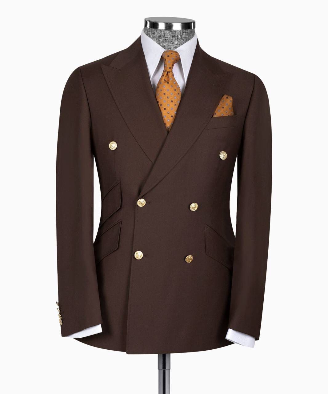 Double Breasted deep brown Men suit