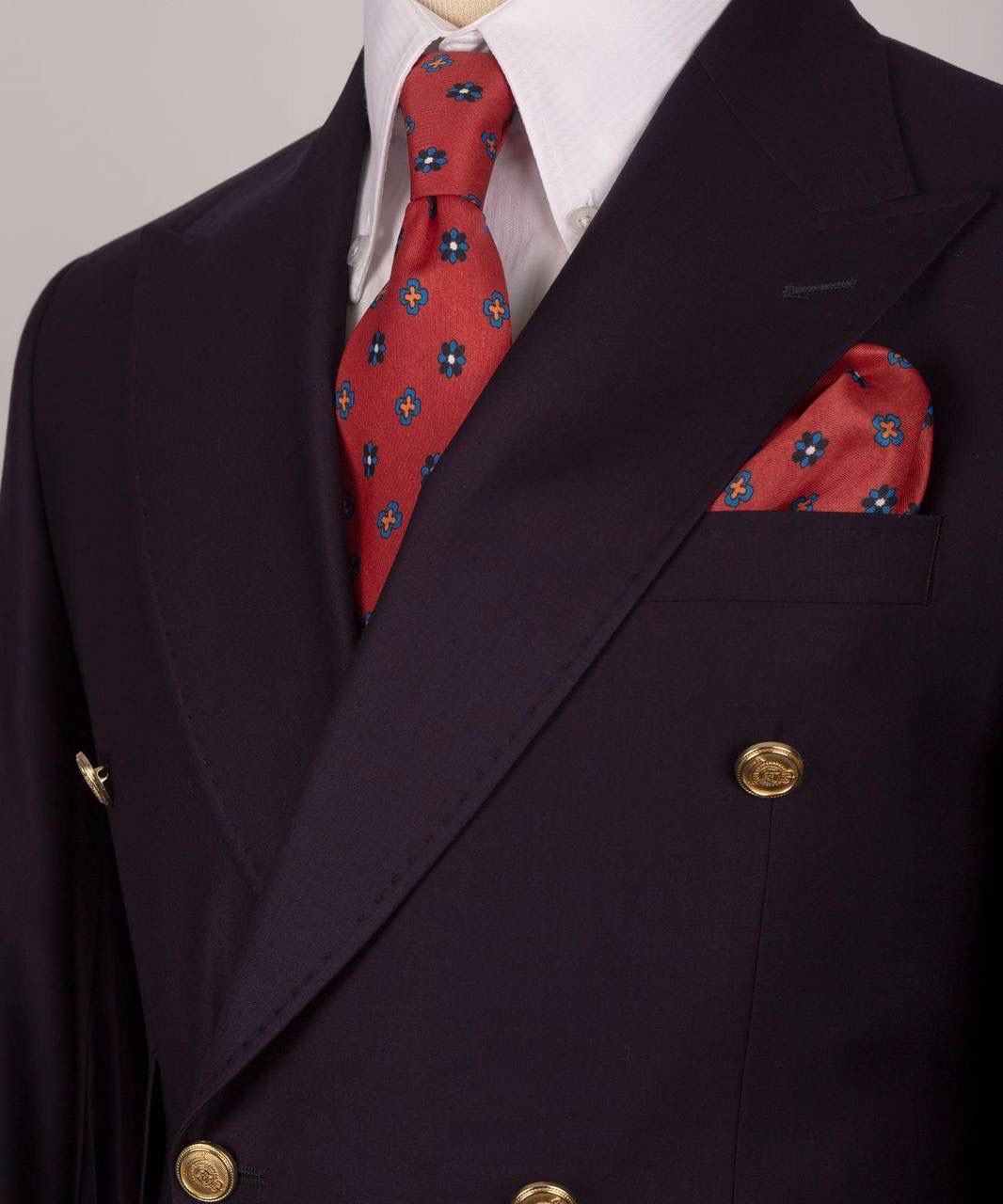 Double Breasted Navy Men suit
