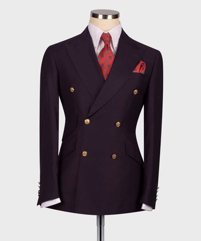 Double Breasted Navy Men suit