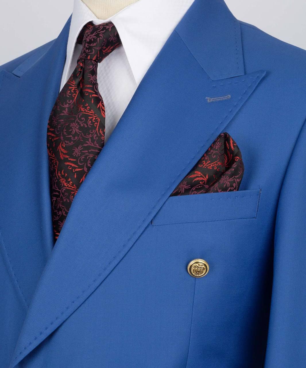 Double Breasted blue Men suit