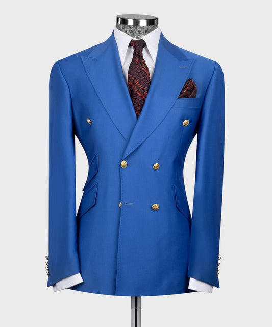 Double Breasted blue Men suit