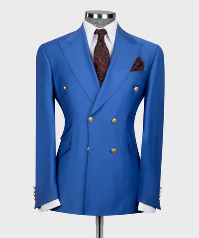 Double Breasted blue Men suit