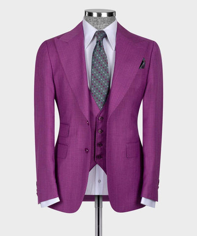 Purple tuxedos Blazer Vest With Pants