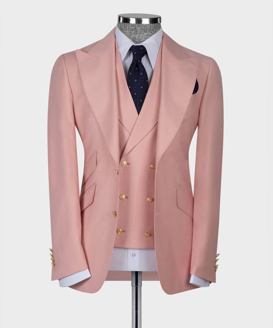 Pink tuxedos Blazer Vest With Pants