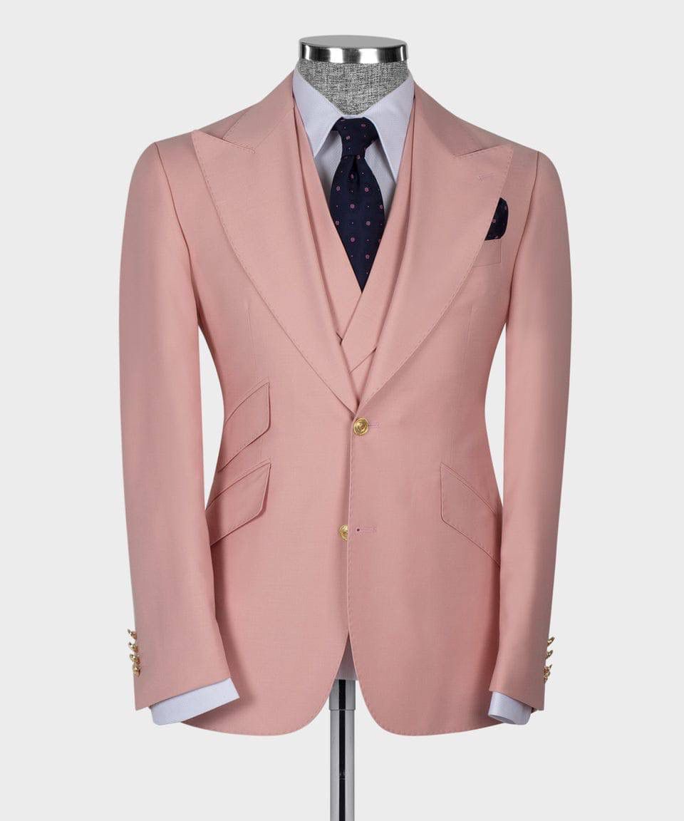 Pink tuxedos Blazer Vest With Pants