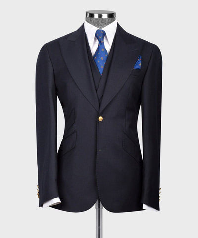 Blue-black tuxedos Blazer Vest With Pants
