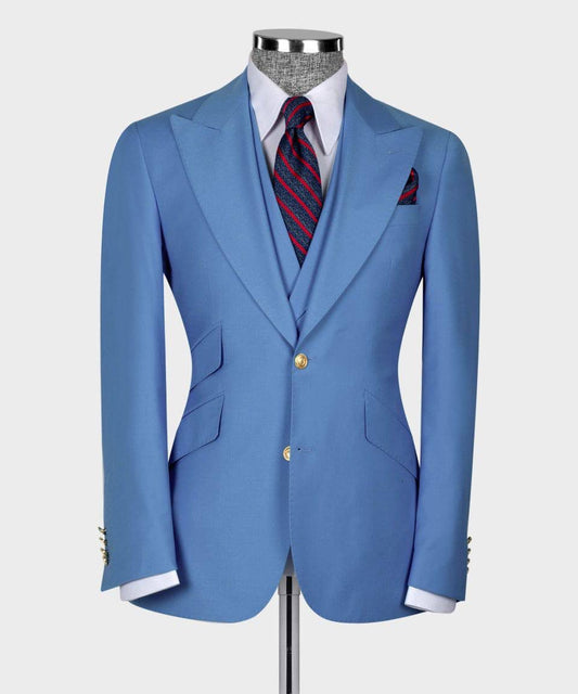 Blue tuxedos Blazer Vest With Pants