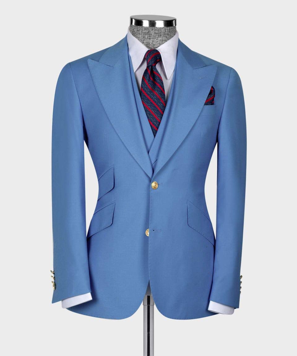 Blue tuxedos Blazer Vest With Pants