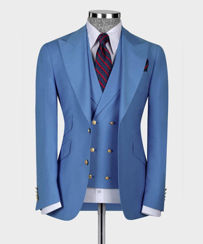 Blue tuxedos Blazer Vest With Pants