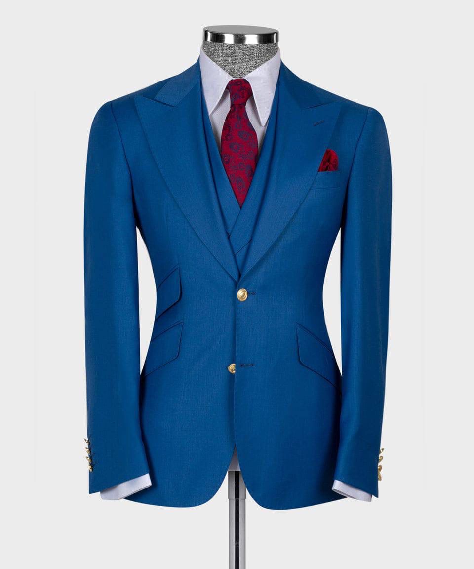 Deep blue tuxedos Blazer Vest With Pants